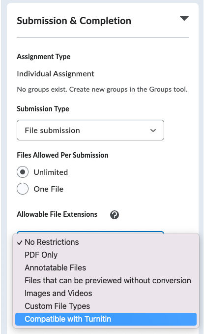 Supported File Types, Assignments, Assessments