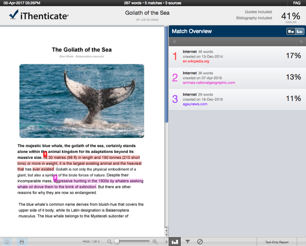 how to save a pdf of an ithenticate report